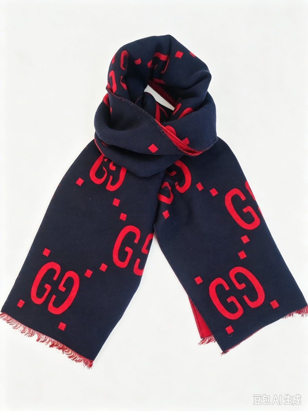 Gucci Reversible GG Logo Wool and Silk  Scarf,
